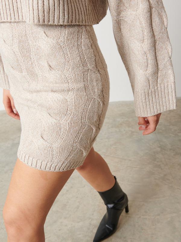pretty lavish Hunter Cable Knit Mini Skirt