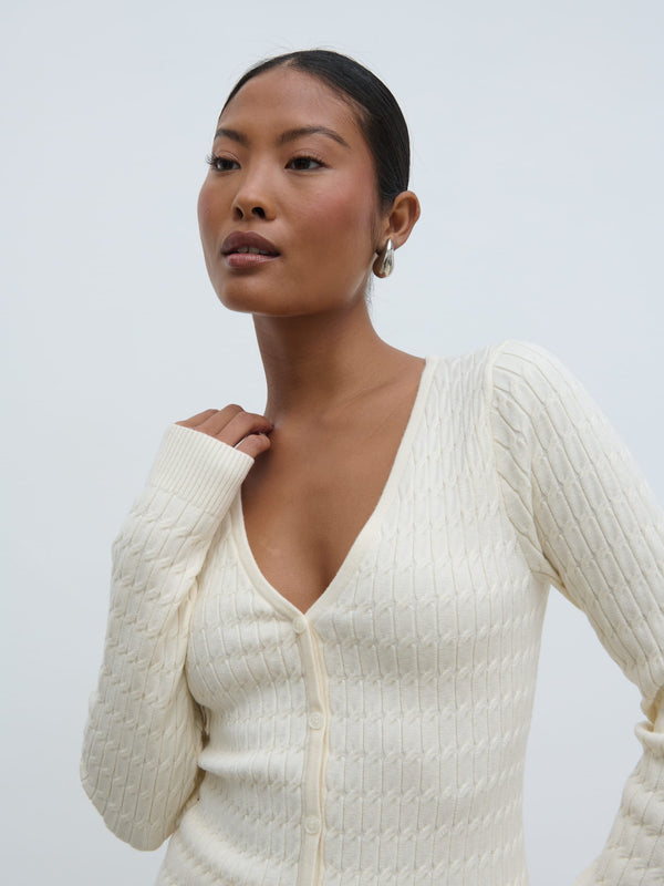 pretty lavish Iliana Cable Knit Cardigan