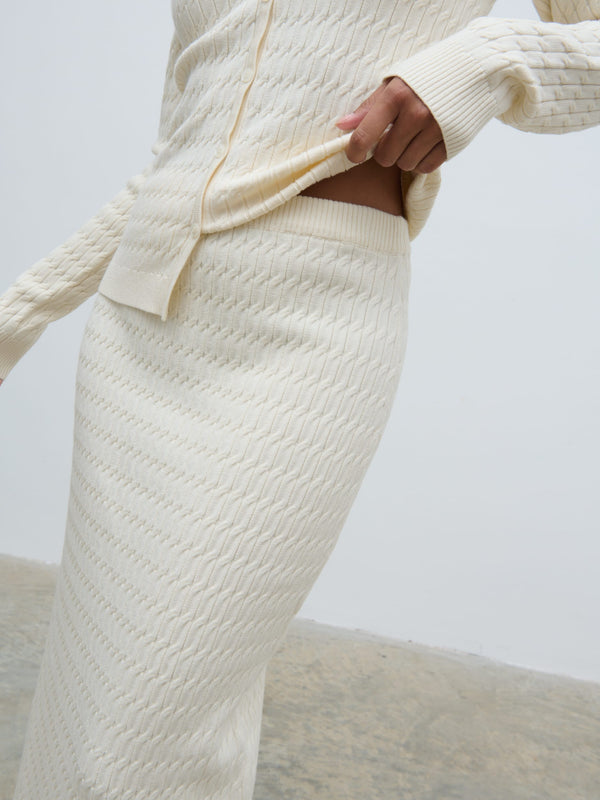 Pretty Lavish Iliana Cable Knit Midaxi Skirt