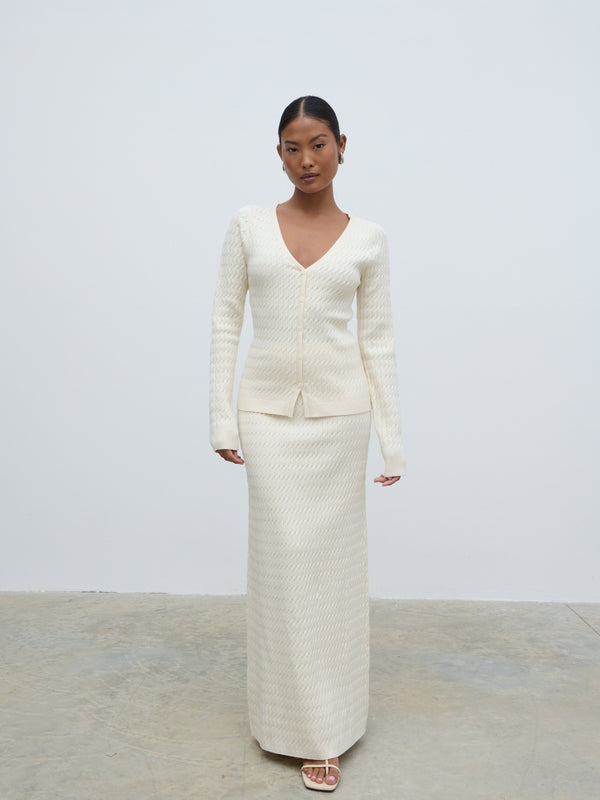 Pretty Lavish Iliana Cable Knit Midaxi Skirt