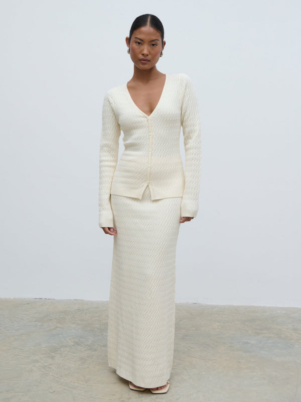 pretty lavish Iliana Cable Knit Midaxi Skirt