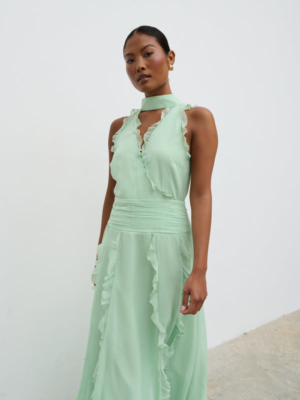 Pretty Lavish Ingrid Ruffle Maxi Dress