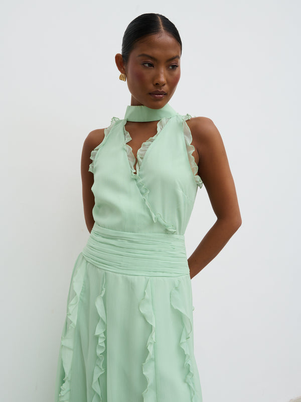 Pretty Lavish Ingrid Ruffle Maxi Dress