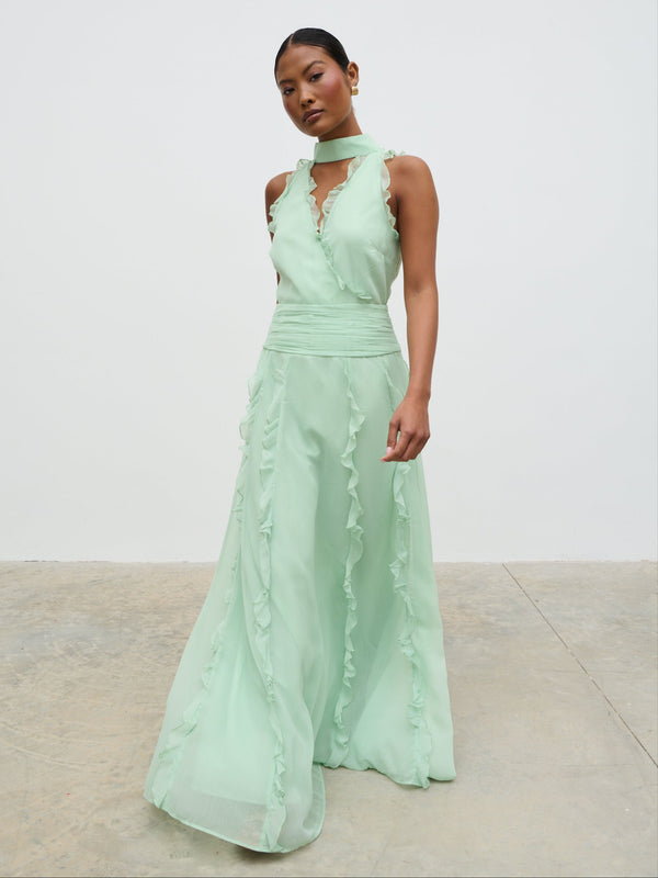 pretty lavish Ingrid Ruffle Maxi Dress
