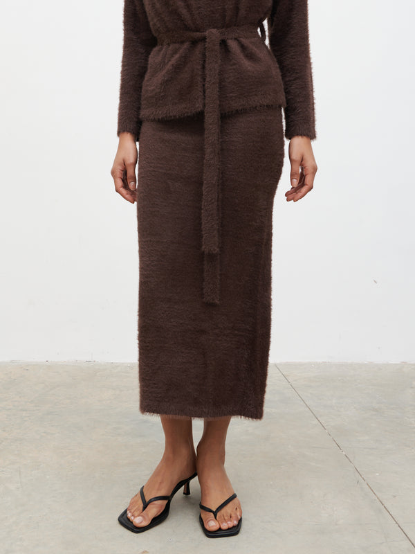 Pretty Lavish Isabella Fluffy Knit Midaxi Skirt