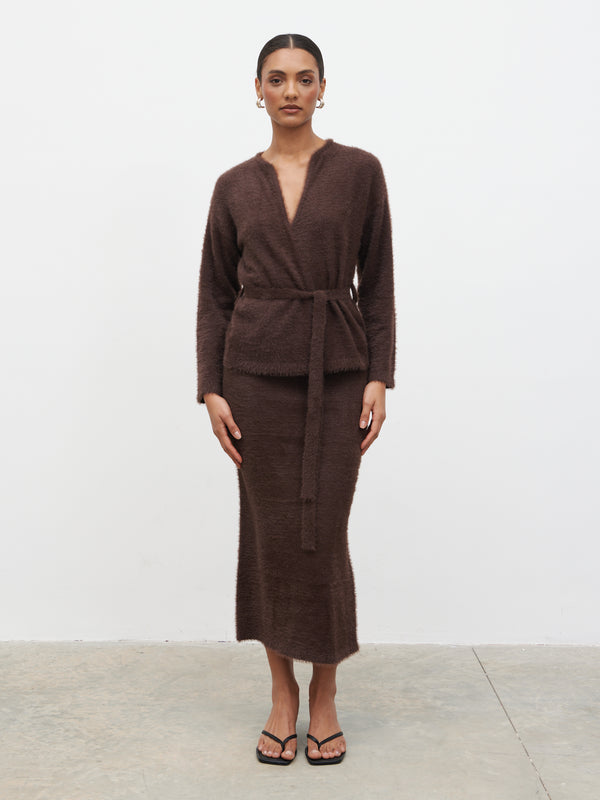 Pretty Lavish Isabella Fluffy Knit Midaxi Skirt