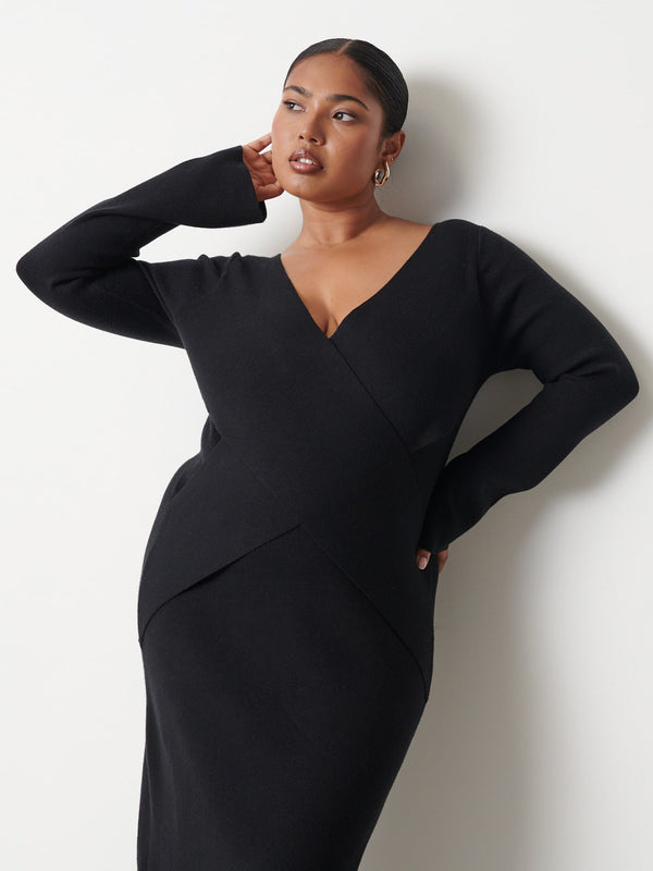 pretty lavish Jacklin Wrap Midaxi Dress Curve