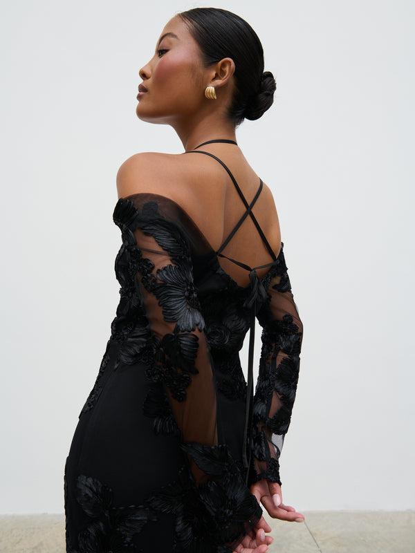 Pretty Lavish Jamila Cold Shoulder Maxi Dress