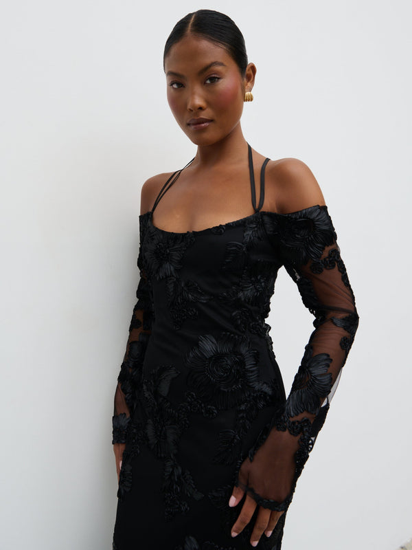 Pretty Lavish Jamila Cold Shoulder Maxi Dress