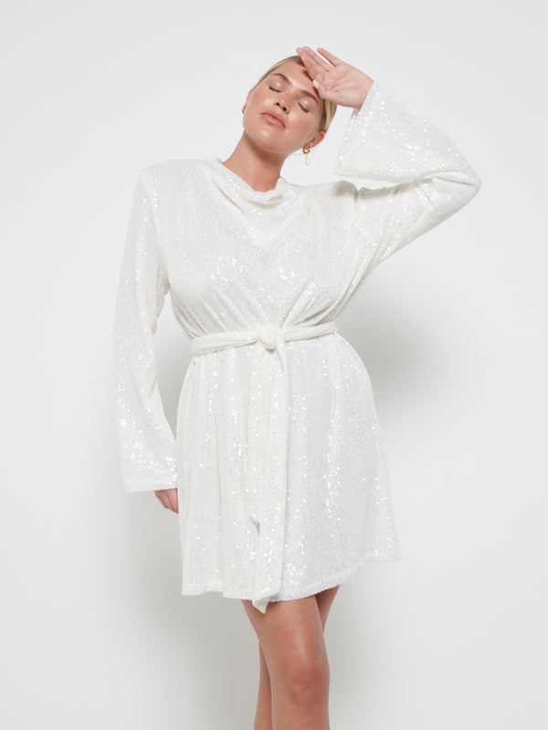 Pretty Lavish Jayda Sequin Cowl Neck Dress
