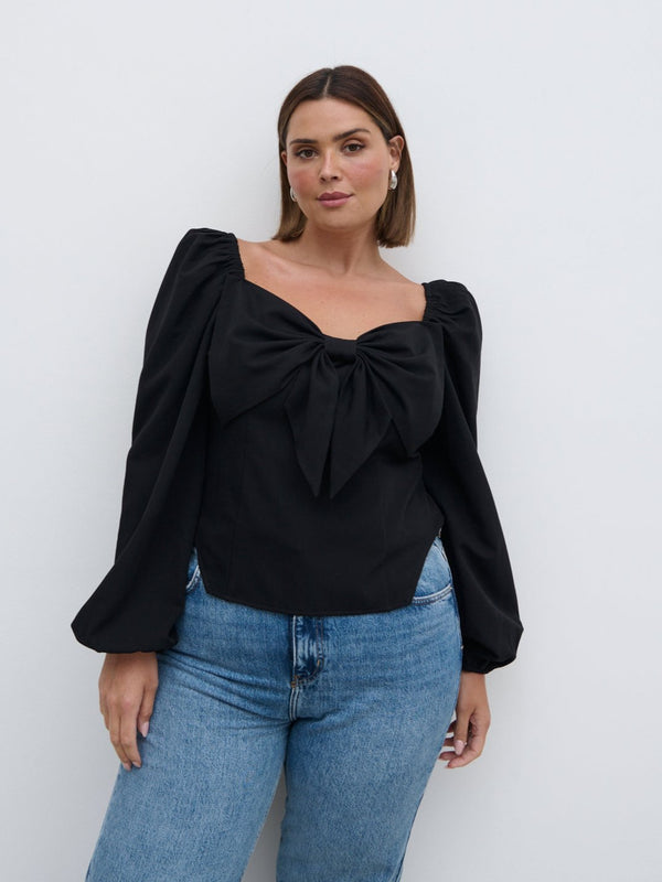 Pretty Lavish Jemima Exaggerated Bow Top Curve