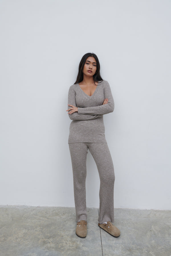 Pretty Lavish Jessie Ribbed Knit Trousers