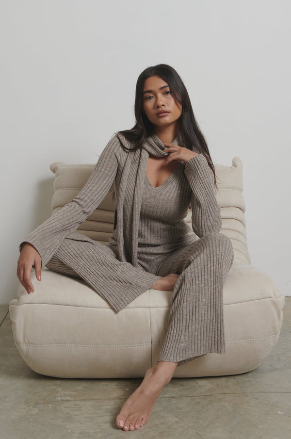 pretty lavish Jessie Ribbed Knit Trousers