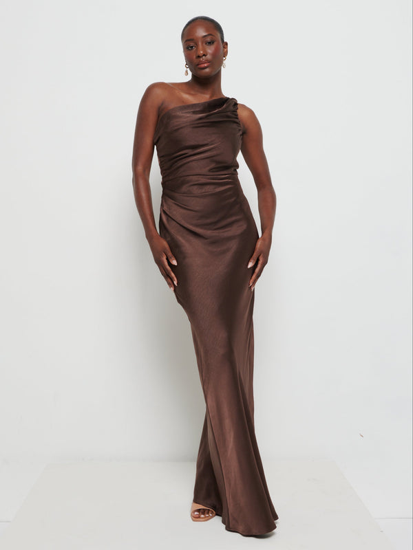 Pretty Lavish Juliet Ruched Maxi Bridesmaid Dress