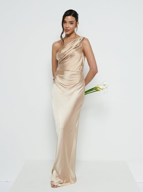 pretty lavish Juliet Ruched Maxi Bridesmaid Dress
