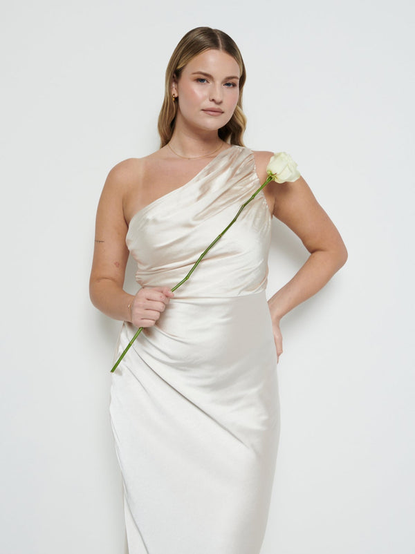 Pretty Lavish Juliet Ruched Maxi Bridesmaid Dress