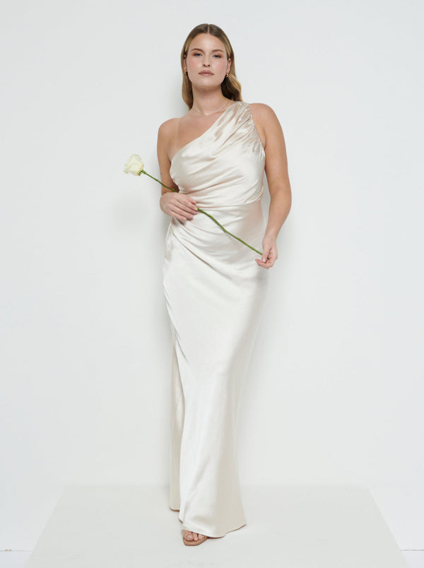 Pretty Lavish Juliet Ruched Maxi Bridesmaid Dress