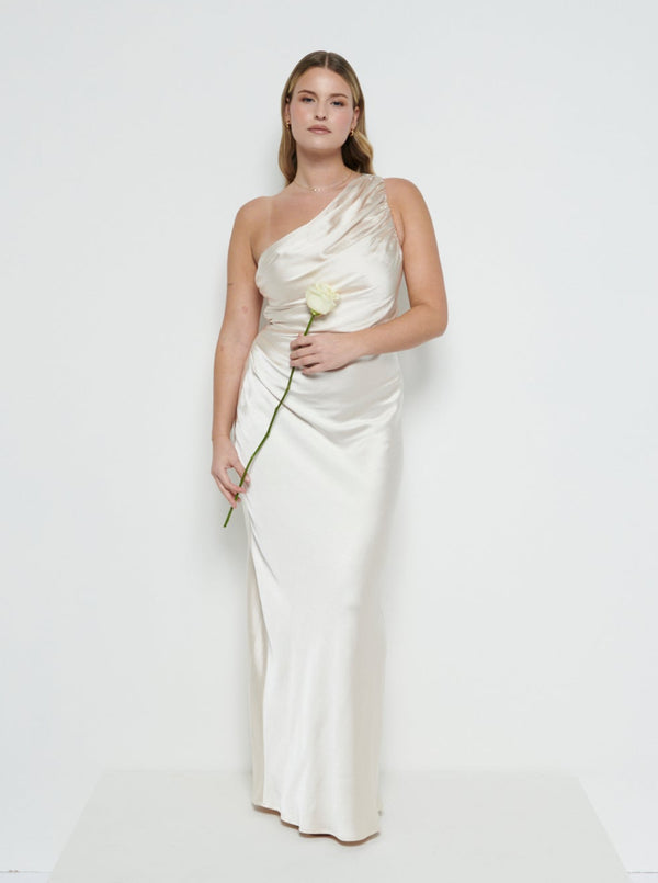 pretty lavish Juliet Ruched Maxi Bridesmaid Dress