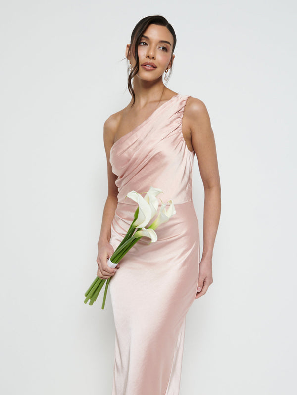 Pretty Lavish Juliet Ruched Maxi Bridesmaid Dress