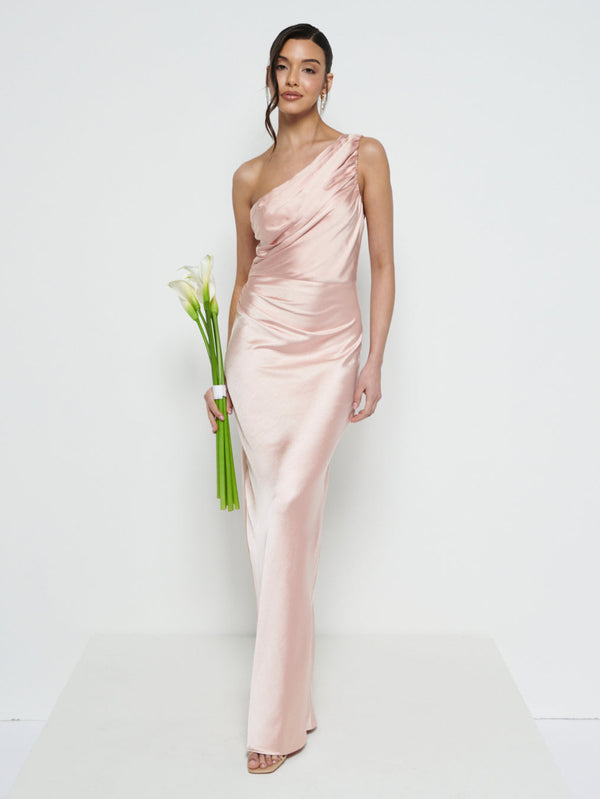 pretty lavish Juliet Ruched Maxi Bridesmaid Dress