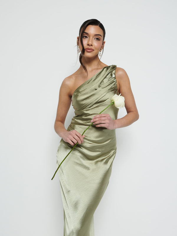 Pretty Lavish Juliet Ruched Maxi Bridesmaid Dress