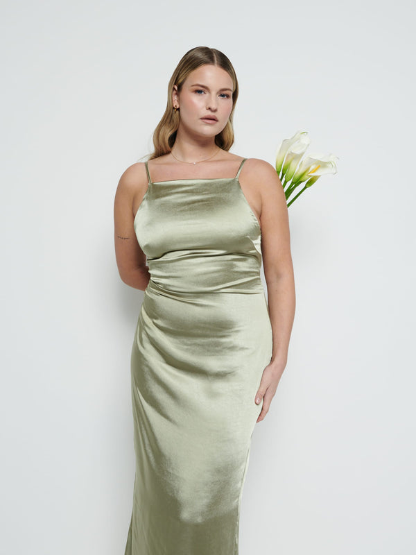 Pretty Lavish June Satin Maxi Bridesmaid Dress
