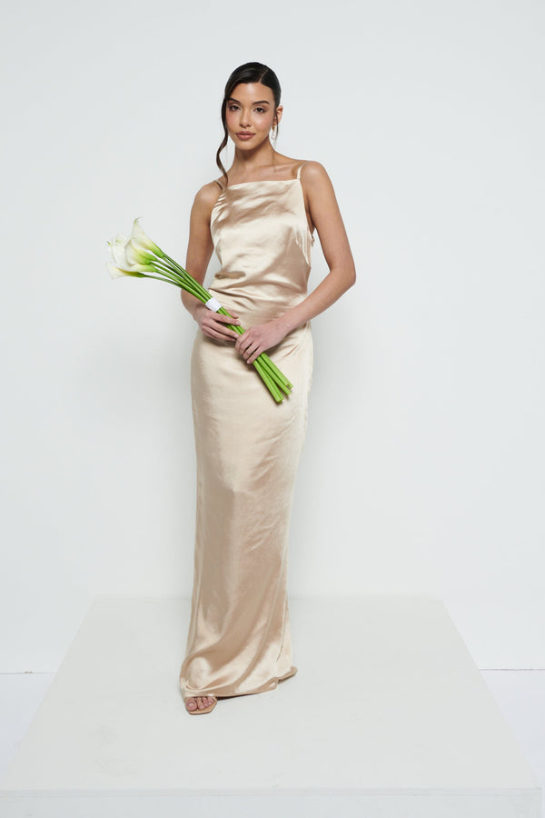 Pretty Lavish June Satin Maxi Bridesmaid Dress