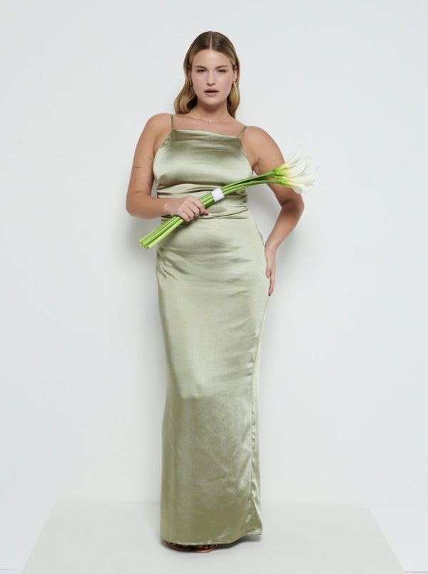 pretty lavish June Satin Maxi Bridesmaid Dress