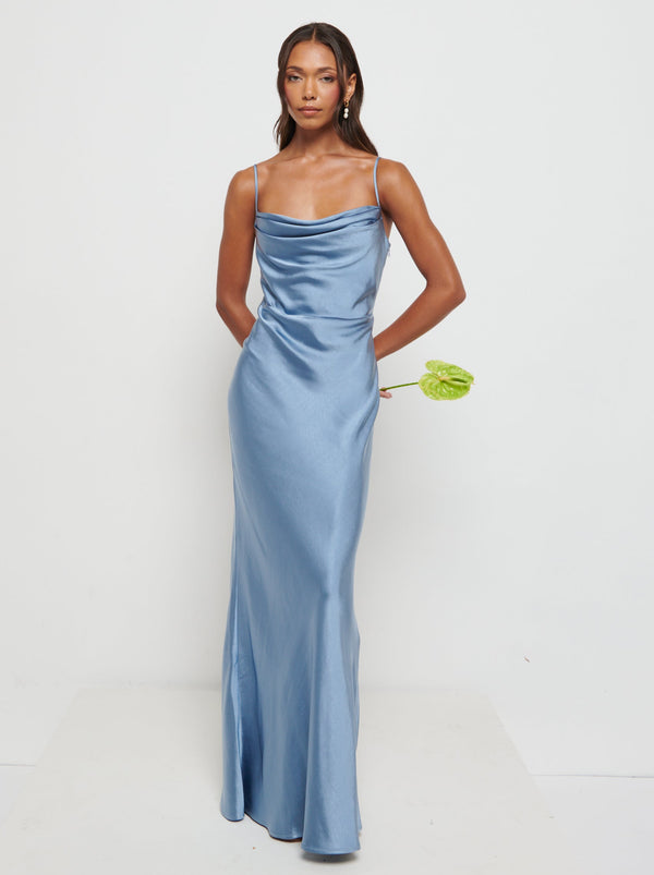 pretty lavish Keisha Maxi Satin Bridesmaid Dress
