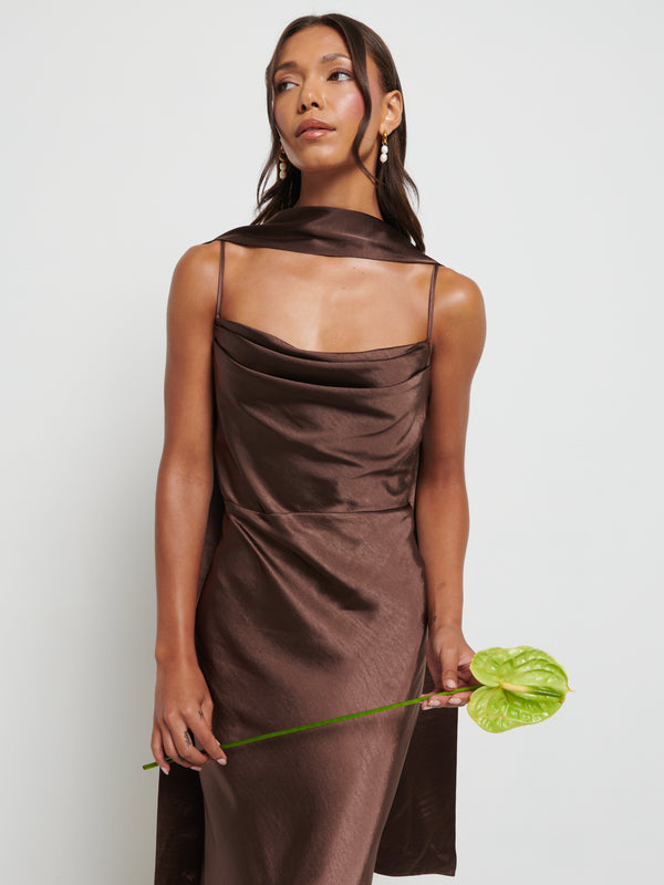 Pretty Lavish Keisha Scarf Maxi Bridesmaid Dress