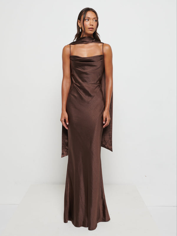 Pretty Lavish Keisha Scarf Maxi Bridesmaid Dress