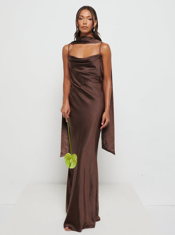 pretty lavish Keisha Scarf Maxi Bridesmaid Dress