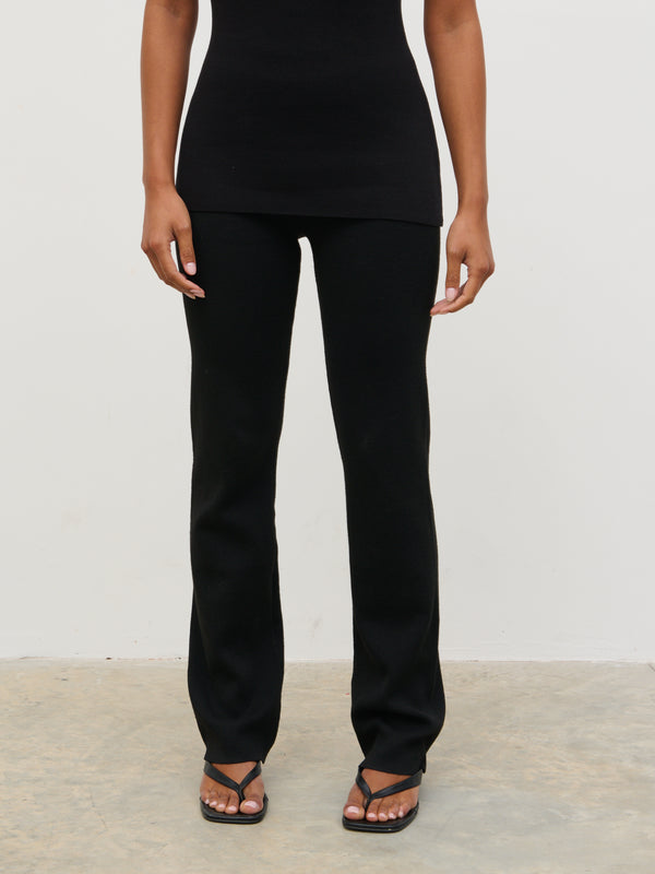 Pretty Lavish Kyra Slim Flared Knit Trousers