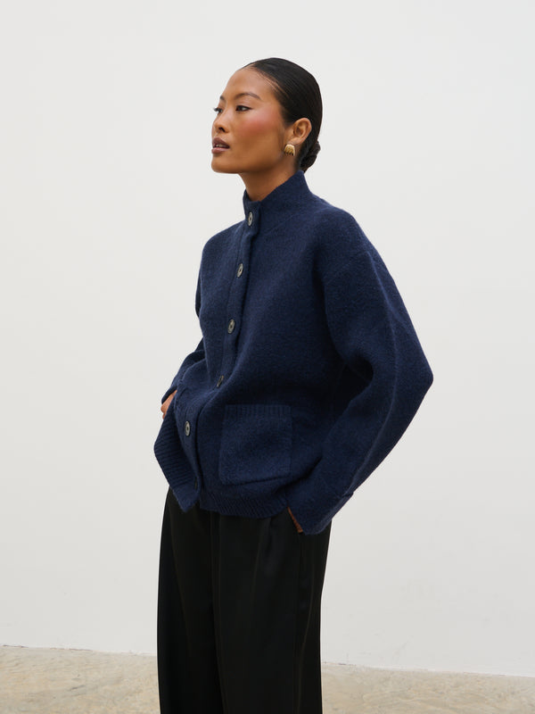 Pretty Lavish Leighton High Neck Knit Cardigan