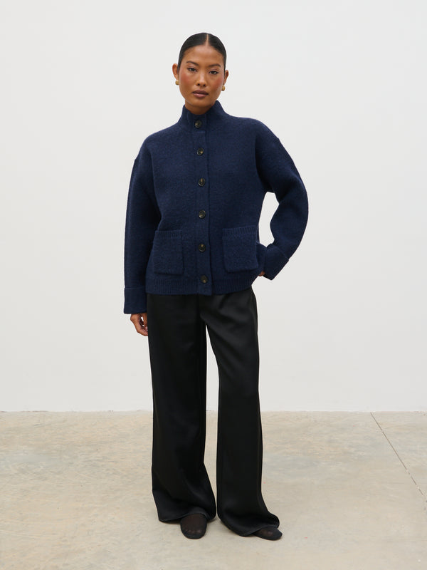 Pretty Lavish Leighton High Neck Knit Cardigan