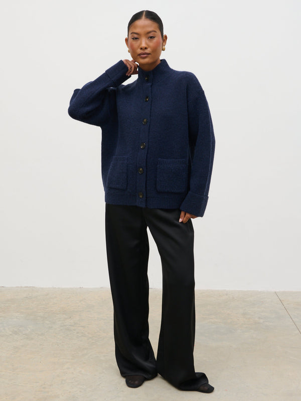 pretty lavish Leighton High Neck Knit Cardigan