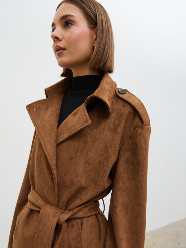 Pretty Lavish Lennon Faux Suede Tie Waist Jacket