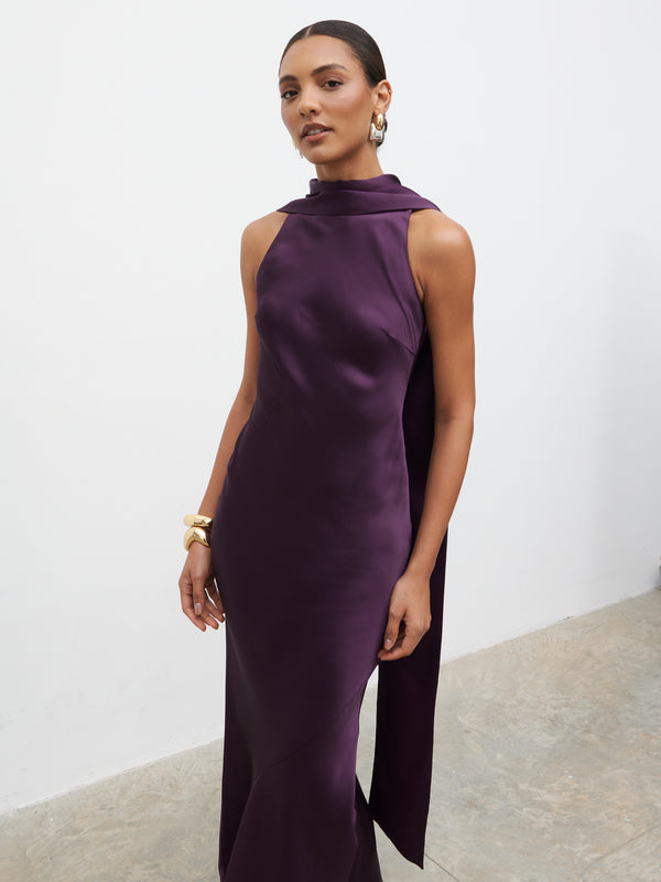 pretty lavish Lethe Drape Scarf Maxi Dress