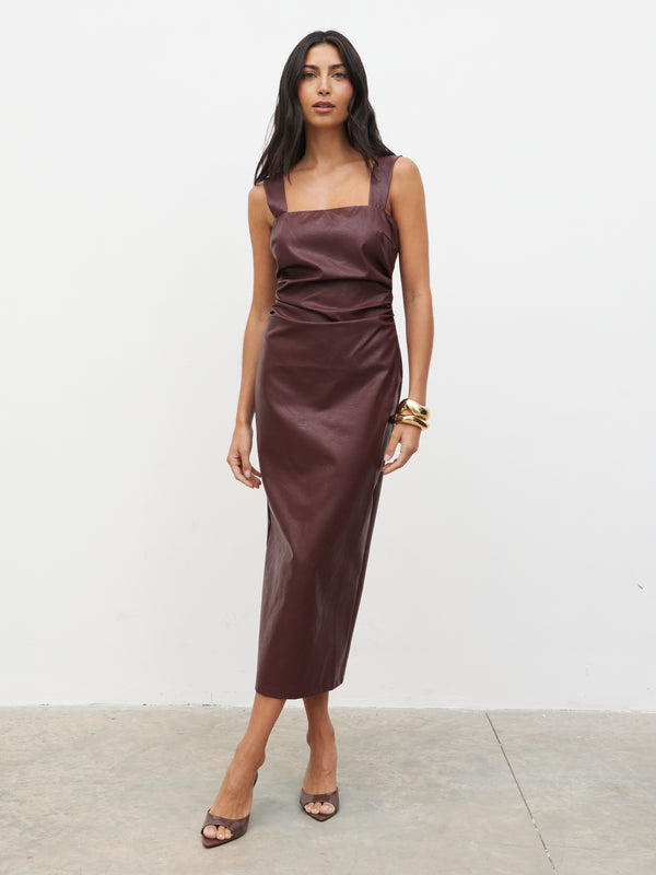 Pretty Lavish Libbi Leather Midaxi Dress