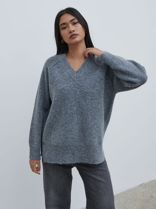 Pretty Lavish Liberty V Neck Seam Knit Jumper