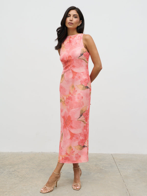 pretty lavish Lilou Printed Sequin Midaxi Dress