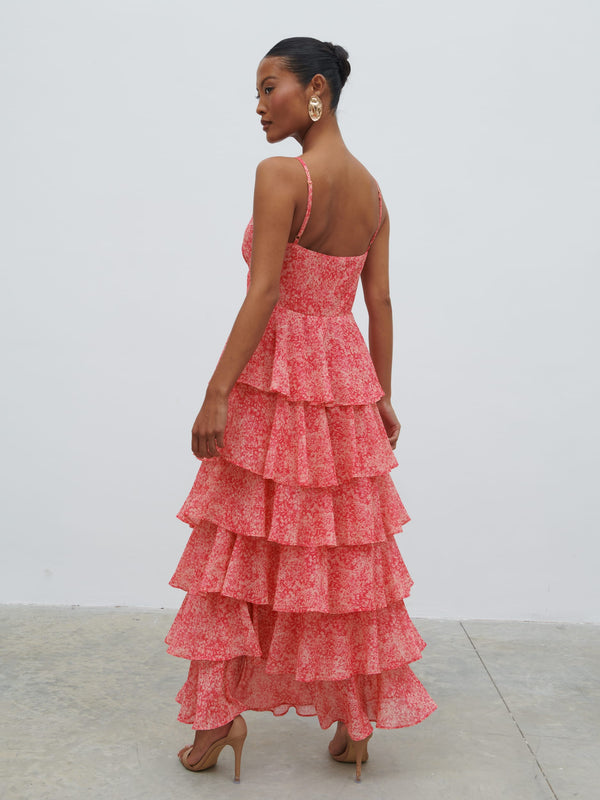 Pretty Lavish Lissy Ruffle Midaxi Dress