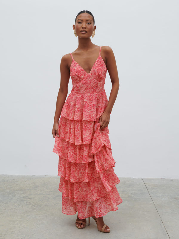 Pretty Lavish Lissy Ruffle Midaxi Dress