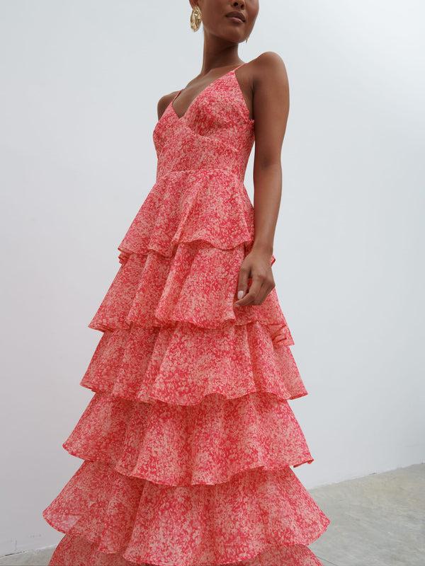 Pretty Lavish Lissy Ruffle Midaxi Dress