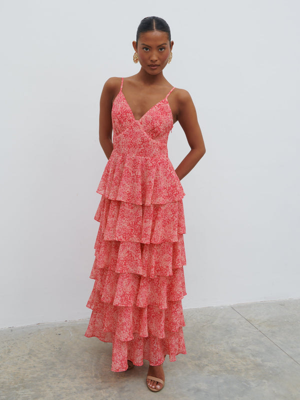 pretty lavish Lissy Ruffle Midaxi Dress