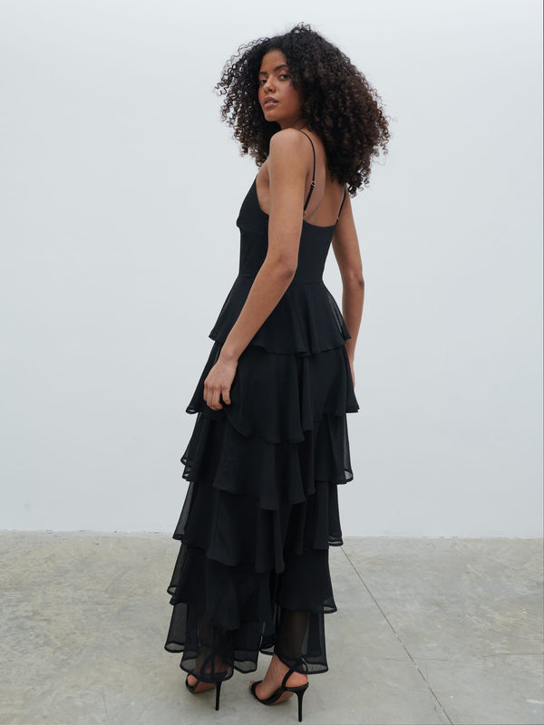 Pretty Lavish Lissy Ruffle Textured Maxi Dress
