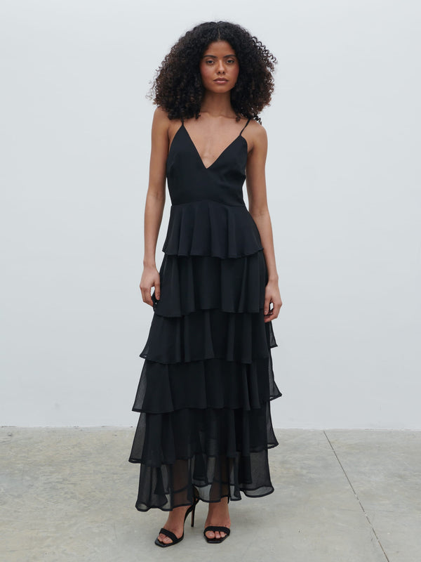 Pretty Lavish Lissy Ruffle Textured Maxi Dress