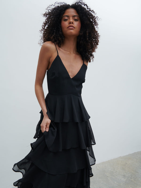 Pretty Lavish Lissy Ruffle Textured Maxi Dress