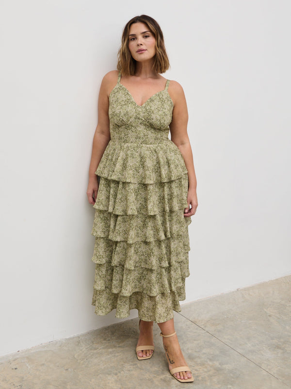 pretty lavish Lissy Tie Back Midaxi Dress Curve