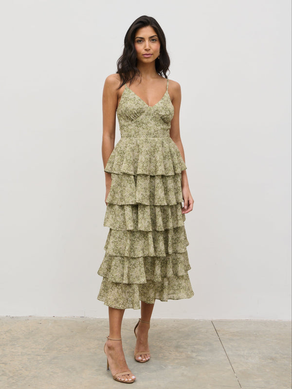 pretty lavish Lissy Tie Back Midaxi Dress